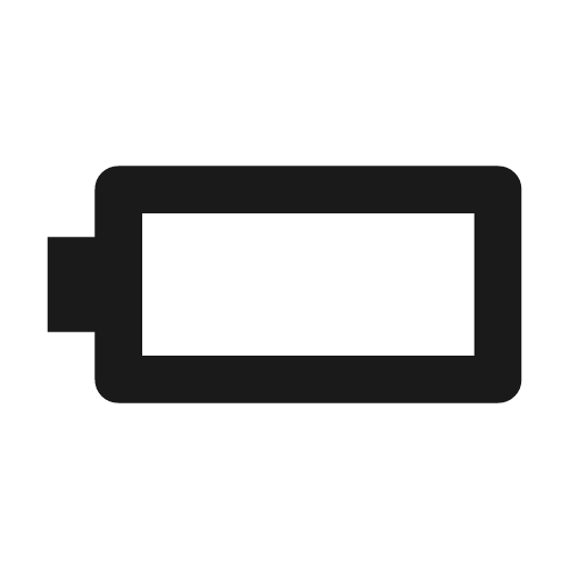 Battery horiz 000 icon, solid style, from Material Symbols