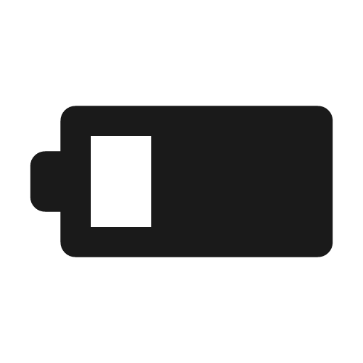 Battery horiz 075 rounded icon, rounded style, from Material Symbols