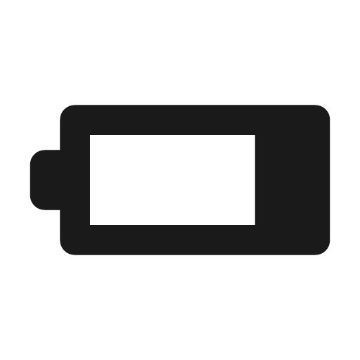 Battery low rounded icon, rounded style, from Material Symbols