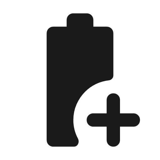 Battery plus rounded icon, rounded style, from Material Symbols