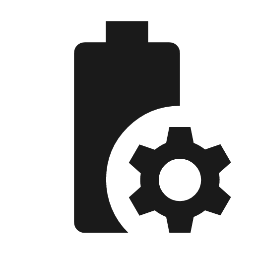 Battery profile icon, solid style, from Material Symbols
