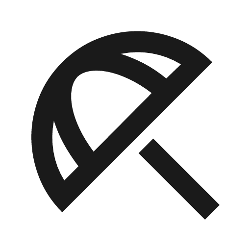 Beach access outline icon, outline style, from Material Symbols