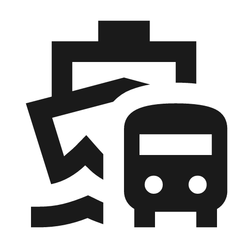 Boat bus outline sharp icon, sharp-cornered style, from Material Symbols