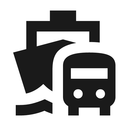 Boat bus sharp icon, sharp-cornered style, from Material Symbols
