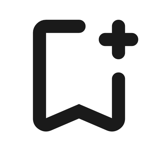 Bookmark add outline rounded icon, rounded style, from Material Symbols