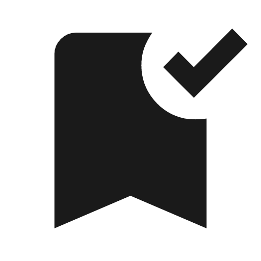 Bookmark added icon, solid style, from Material Symbols