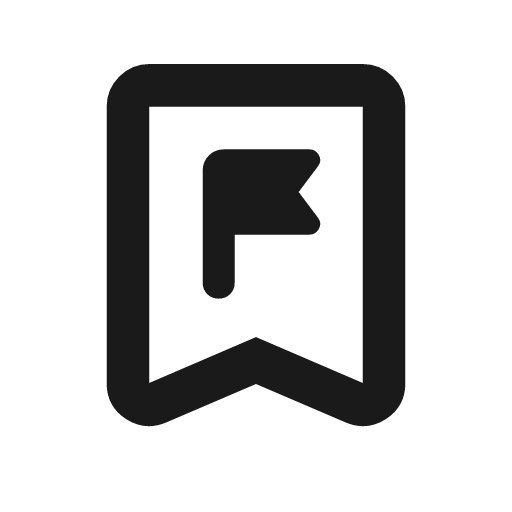 Bookmark flag outline rounded icon, rounded style, from Material Symbols