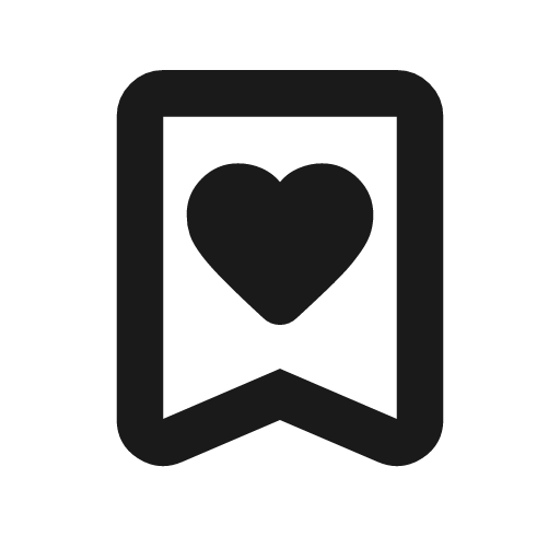 Bookmark heart outline rounded icon, rounded style, from Material Symbols