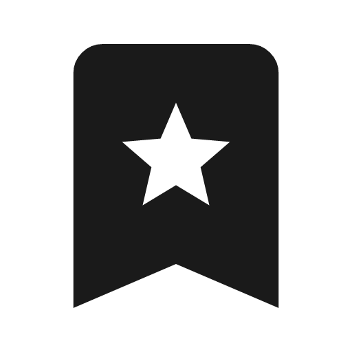 Bookmark star icon, solid style, from Material Symbols