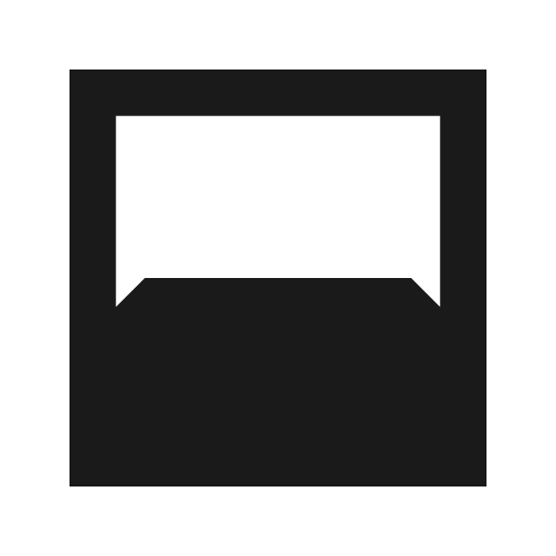 Bottom drawer sharp icon, sharp-cornered style, from Material Symbols