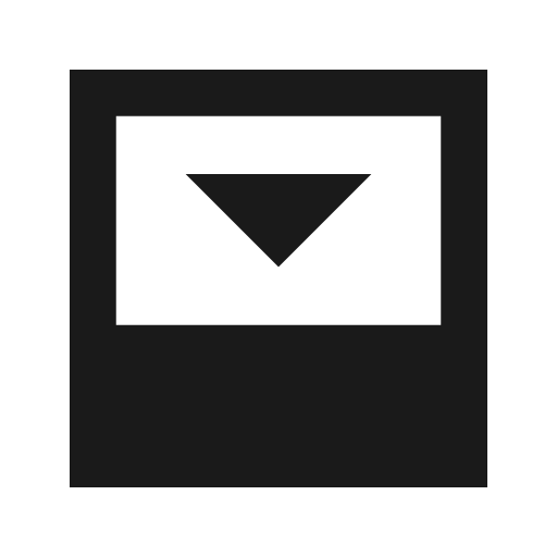 Bottom panel close sharp icon, sharp-cornered style, from Material Symbols