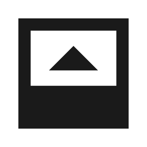 Bottom panel open sharp icon, sharp-cornered style, from Material Symbols