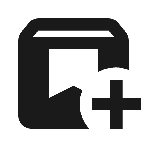 Box add icon, solid style, from Material Symbols