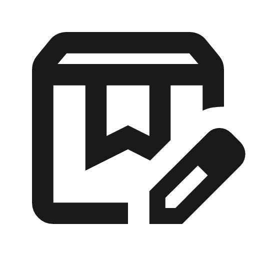 Box edit outline icon, outline style, from Material Symbols