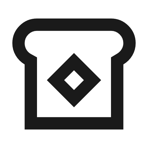 Breakfast dining outline sharp icon, sharp-cornered style, from Material Symbols
