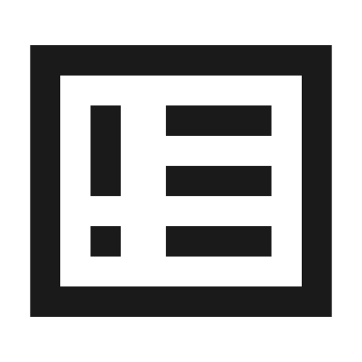Breaking news outline sharp icon, sharp-cornered style, from Material Symbols