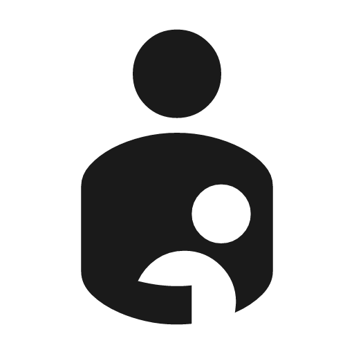 Breastfeeding icon, solid style, from Material Symbols