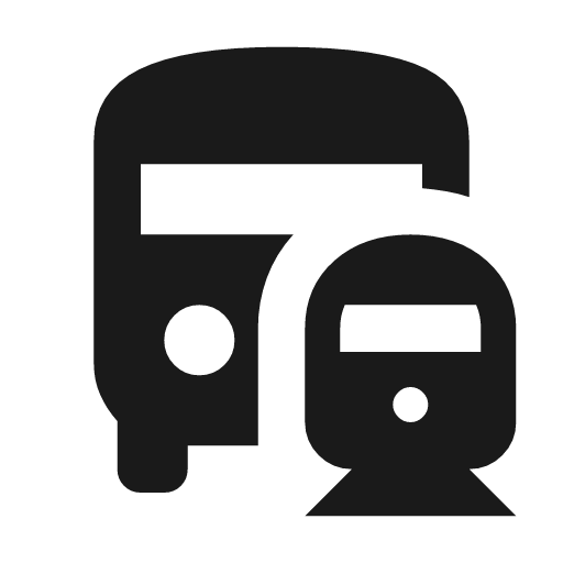 Bus railway icon, solid style, from Material Symbols