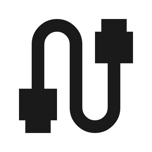 Cable sharp icon, sharp-cornered style, from Material Symbols