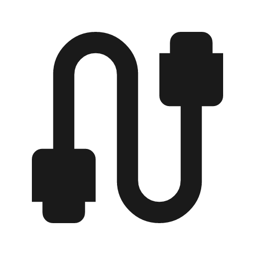 Cable icon, solid style, from Material Symbols