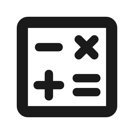 Calculate outline rounded icon, rounded style, from Material Symbols
