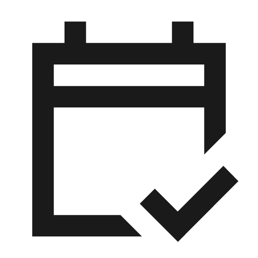 Calendar check outline sharp icon, sharp-cornered style, from Material Symbols