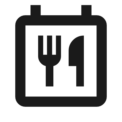 Calendar meal outline icon, outline style, from Material Symbols