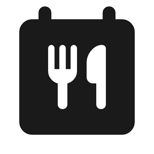 Calendar meal rounded icon, rounded style, from Material Symbols