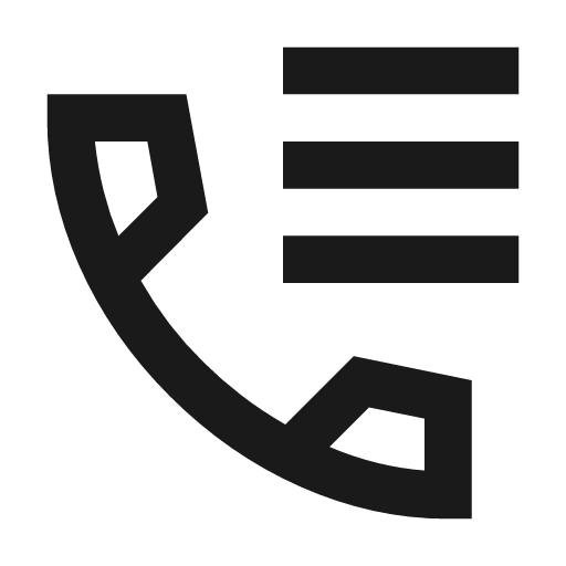 Call log outline sharp icon, sharp-cornered style, from Material Symbols