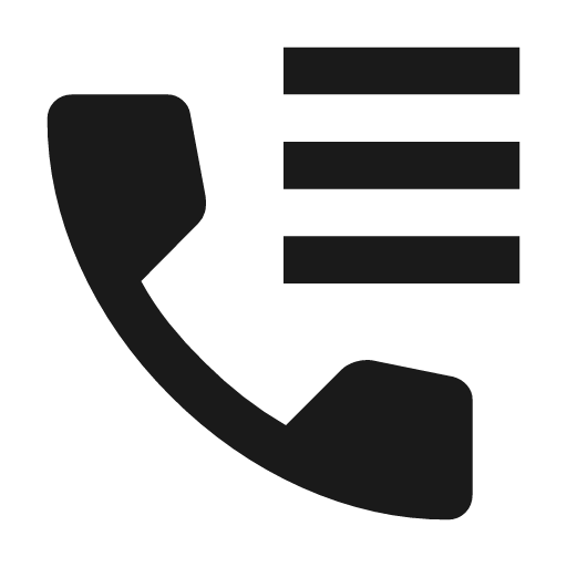 Call log icon, solid style, from Material Symbols