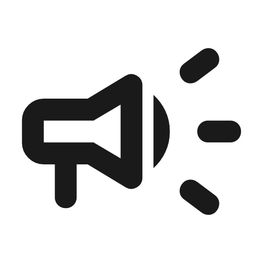 Campaign outline rounded icon, rounded style, from Material Symbols