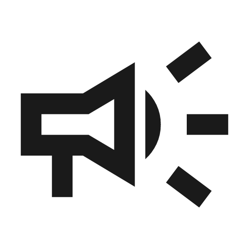 Campaign outline sharp icon, sharp-cornered style, from Material Symbols