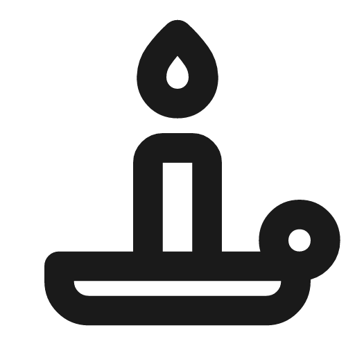 Candle outline rounded icon, rounded style, from Material Symbols