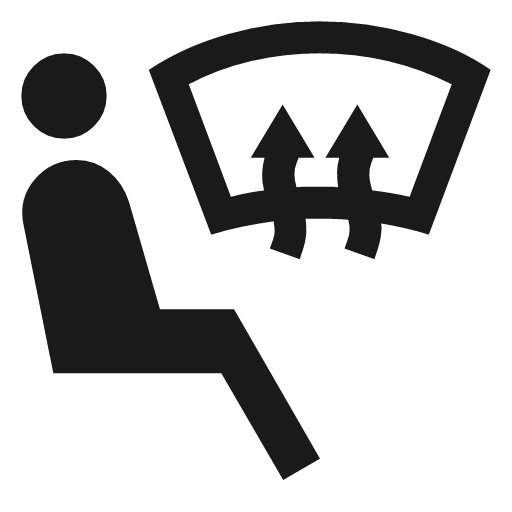 Car defrost left sharp icon, sharp-cornered style, from Material Symbols