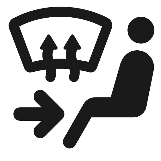 Car defrost mid right rounded icon, rounded style, from Material Symbols