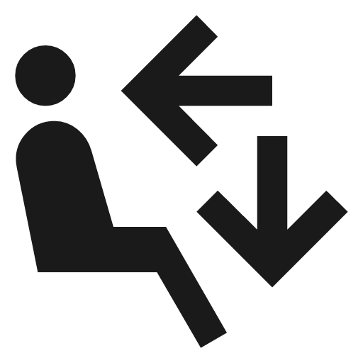 Car fan low mid left sharp icon, sharp-cornered style, from Material Symbols