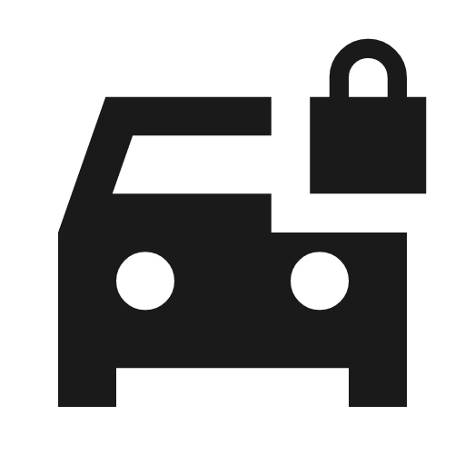 Car lock sharp icon, sharp-cornered style, from Material Symbols