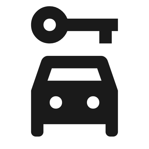 Car rental icon, solid style, from Material Symbols