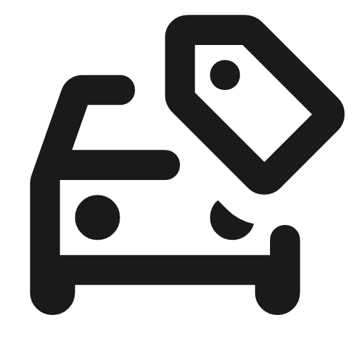 Car tag outline rounded icon, rounded style, from Material Symbols