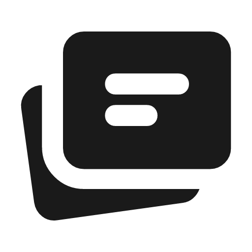 Cards stack rounded icon, rounded style, from Material Symbols