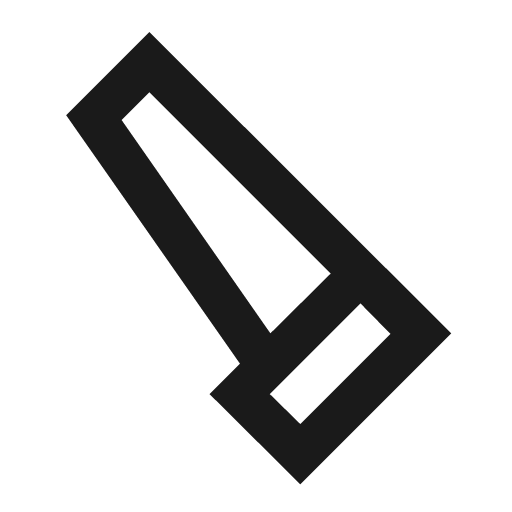 Carpenter outline sharp icon, sharp-cornered style, from Material Symbols