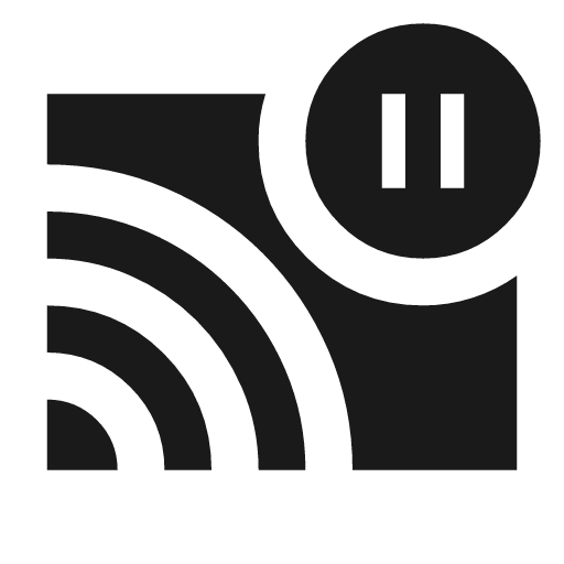 Cast pause sharp icon, sharp-cornered style, from Material Symbols