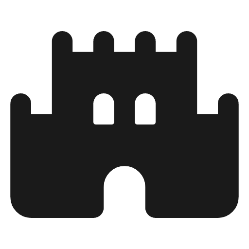 Castle rounded icon, rounded style, from Material Symbols