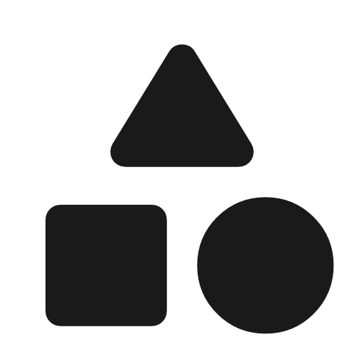 Category rounded icon, rounded style, from Material Symbols