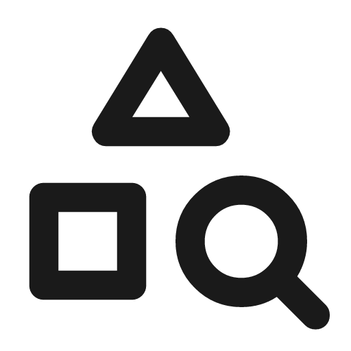 Category search outline rounded icon, rounded style, from Material Symbols