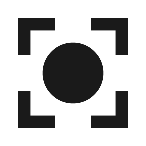 Center focus strong sharp icon, sharp-cornered style, from Material Symbols