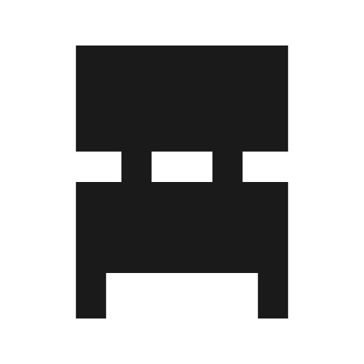 Chair alt sharp icon, sharp-cornered style, from Material Symbols