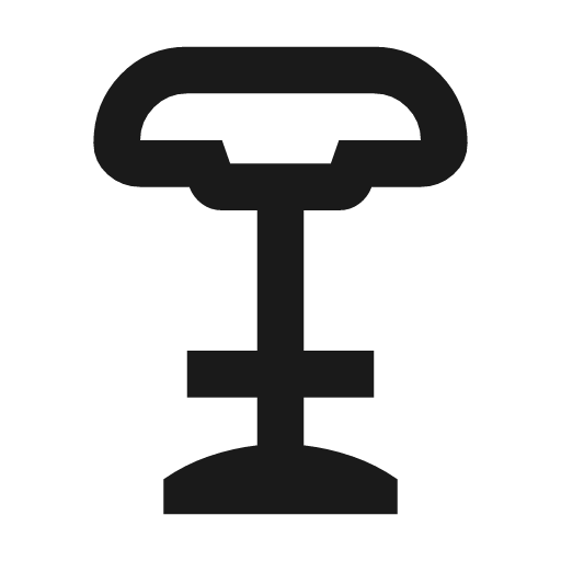 Chair counter outline icon, outline style, from Material Symbols