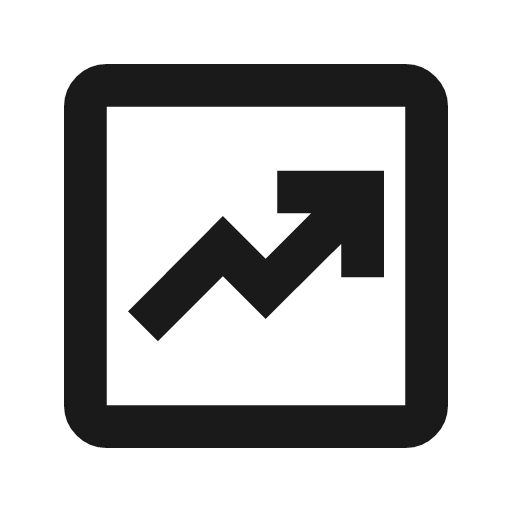 Chart data outline icon, outline style, from Material Symbols