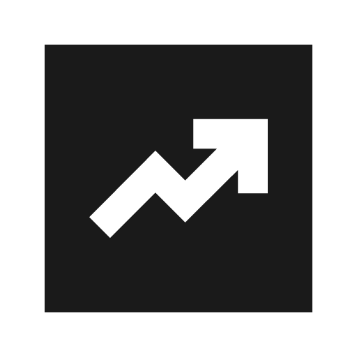 Chart data sharp icon, sharp-cornered style, from Material Symbols